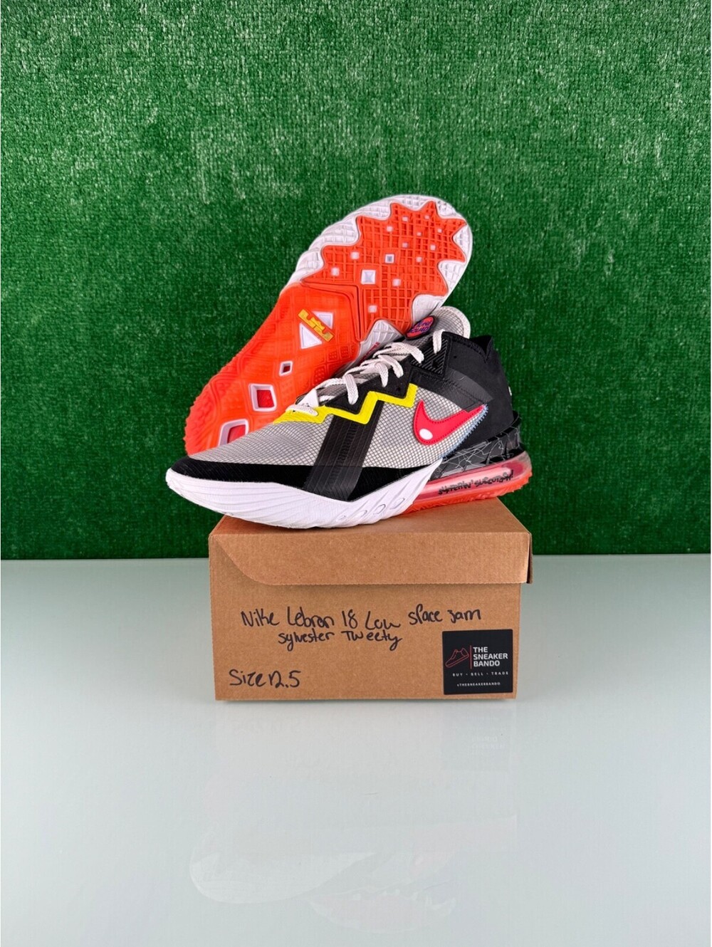 Size 12.5 - Nike Space Jam LeBron 18 Low Sylvester Tweety